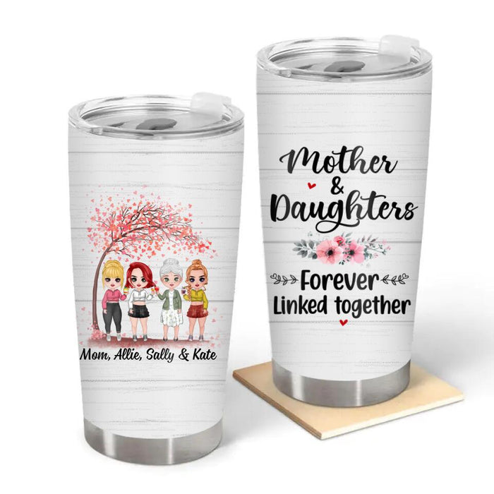 Mother and Daughter Forever Linked Together - Personalized Gifts Custom Tumbler for Daughter for Mom