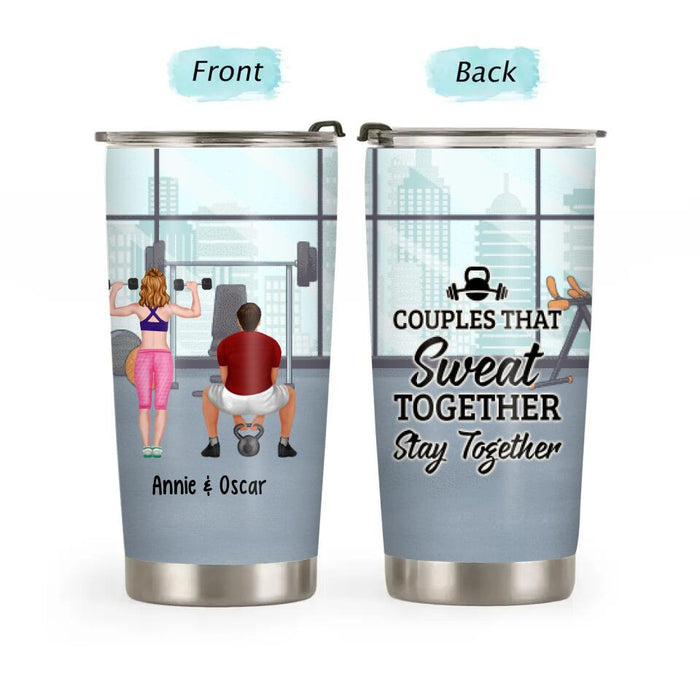 Couple Workouts Together - Personalized Tumbler For Her, Him, Fitness