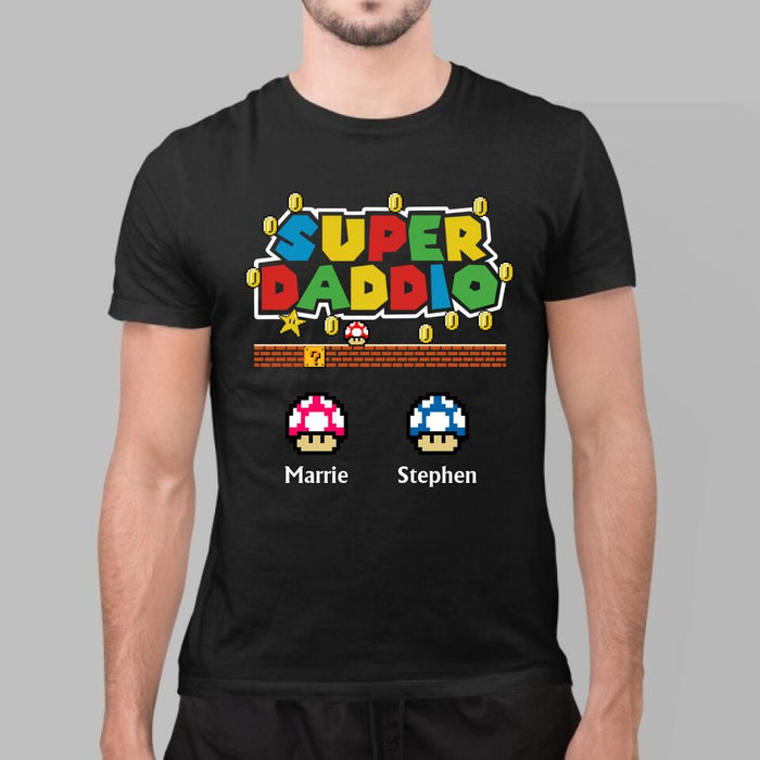 Super Daddio Funny Dad - Personalized Gifts Custom Gamer Shirt for Dad, Gamer