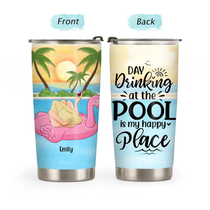 Personalized Tumbler, Drinking At Pool Woman, Gifts For Pool Lovers