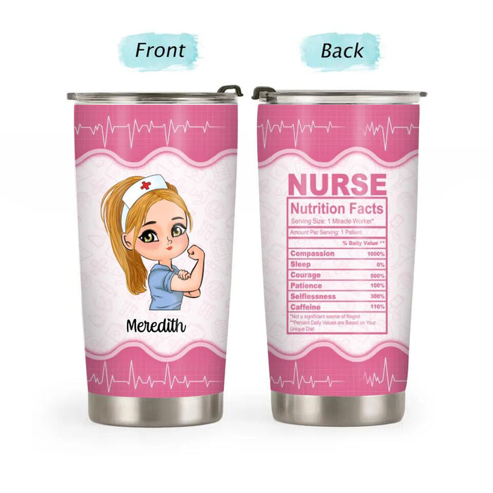 Nurse Nutrition Facts - Personalized Gifts Custom Nurse Tumbler for Her, Nurse Gifts