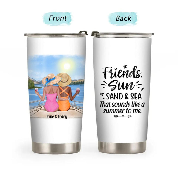 Personalized Tumbler, Sisters On The Beach, Gift For Besties