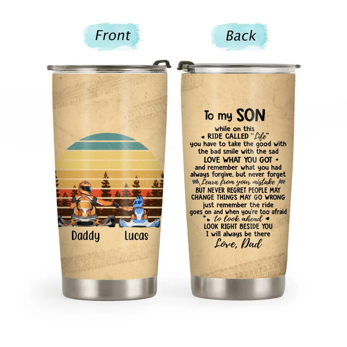 To My Son - Personalized Gifts Custom Racing Tumbler For Son For Dad, Racing Lovers