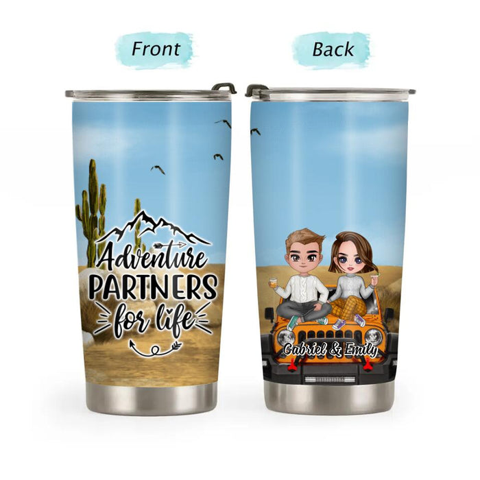 Adventure Partners For Life - Personalized Tumbler For Him, Her, Couples, Friends, Off-Road Lovers