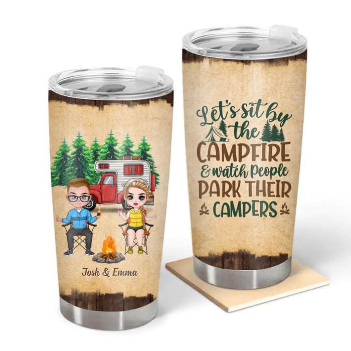 Let's Sit By The Campfire - Personalized Tumbler For Her, Him, Couples, Friends, Camping