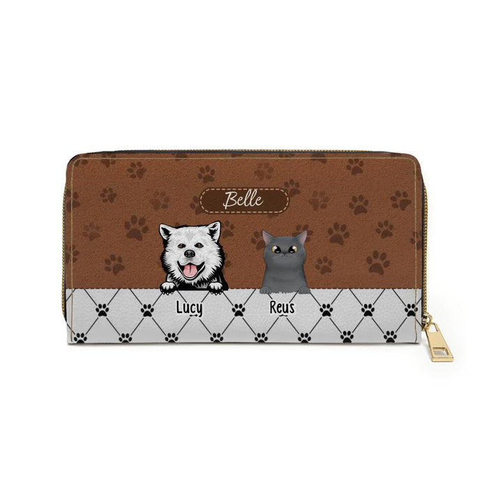 Custom Purse for Dog Mom, Cat Mom - Personalized Wallet Gifts for Dog Lovers, Cat Lovers