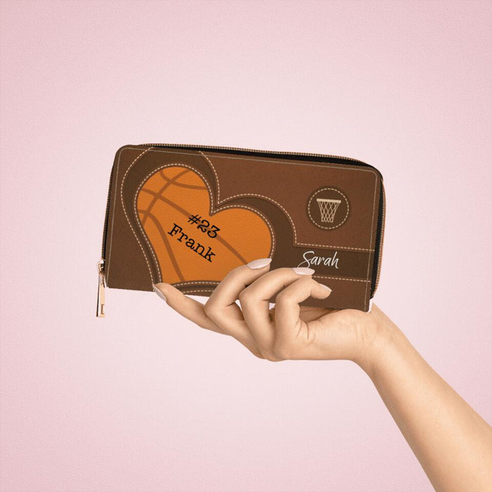 Custom Basketball Purse with Name - Personalized Gifts Custom Wallet for Basketball Mom, Basketball Lovers