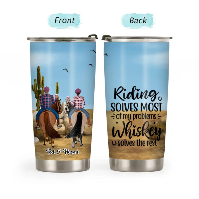 This Is Us a Little Bit of Crazy, a Little Bit Loud a Whole Lot of Love - Personalized Gifts Custom Horse Riding Tumbler for Couples, Horse Riding Lovers