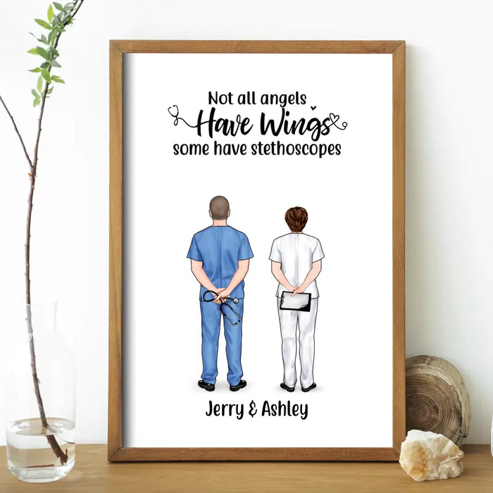 Personalized Poster, Doctor Couple And Colleagues, Gift For Doctors