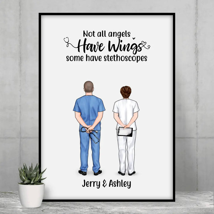 Personalized Poster, Doctor Couple And Colleagues, Gift For Doctors