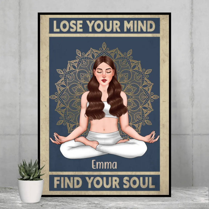 Personalized Poster, Yoga Mandala Girl, Gift For Yoga Lovers