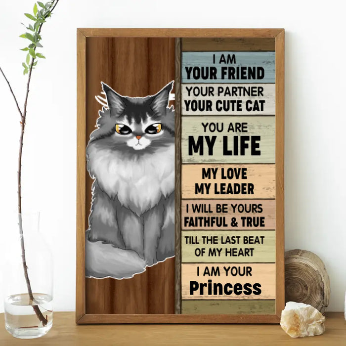 Personalized Poster, Cute Cat, Gift for Cat Lovers