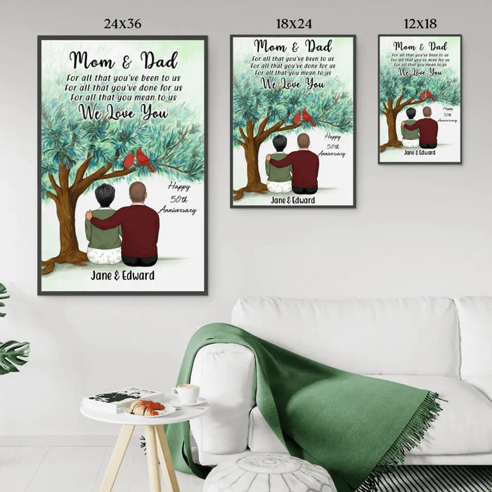 For All That You've Done for Us - Anniversary Personalized Gifts Custom Poster for Family for Dad