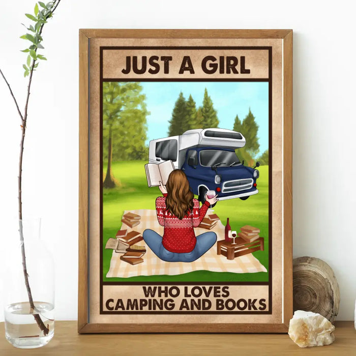 Just A Girl Who Loves Camping And Books - Personalized Poster For Her, Camping, Book