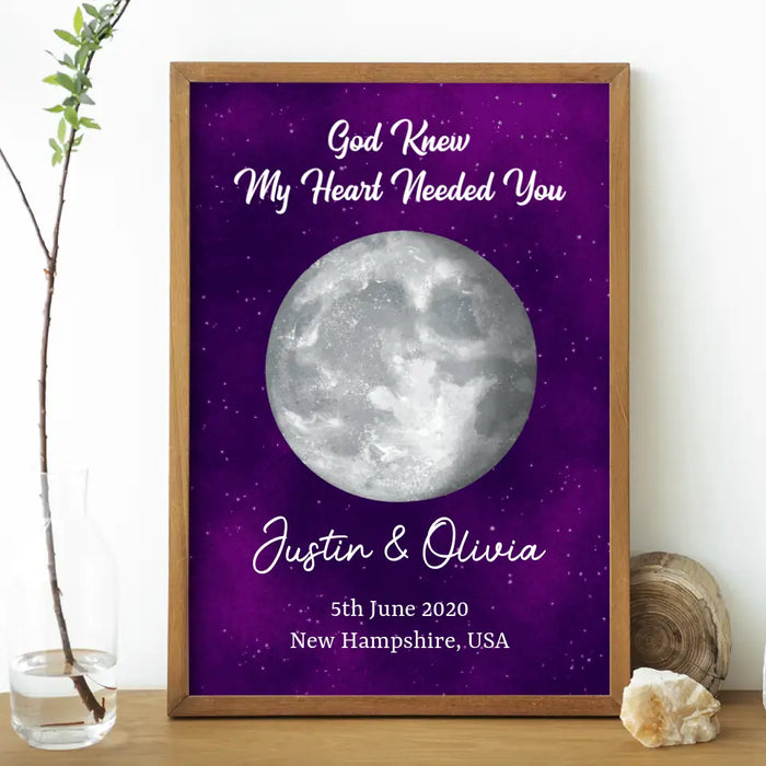 Couple Moon Phase - Personalized Poster For Her, Him, Anniversary