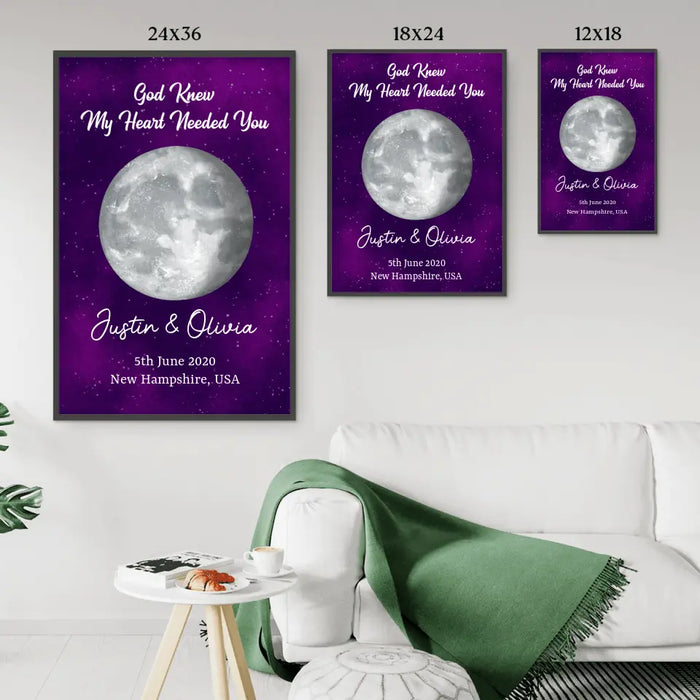 Couple Moon Phase - Personalized Poster For Her, Him, Anniversary