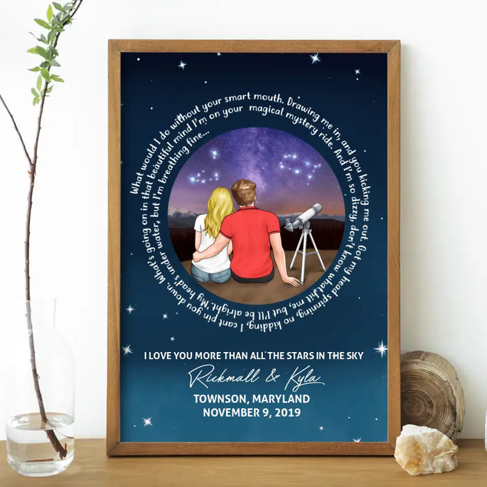 Love You More Than All The Stars In The Sky - Personalized Poster For Him, For Her, Couples, Astronomy Lovers, Valentine's Day