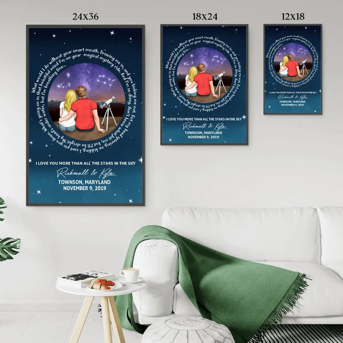 Love You More Than All The Stars In The Sky - Personalized Poster For Him, For Her, Couples, Astronomy Lovers, Valentine's Day