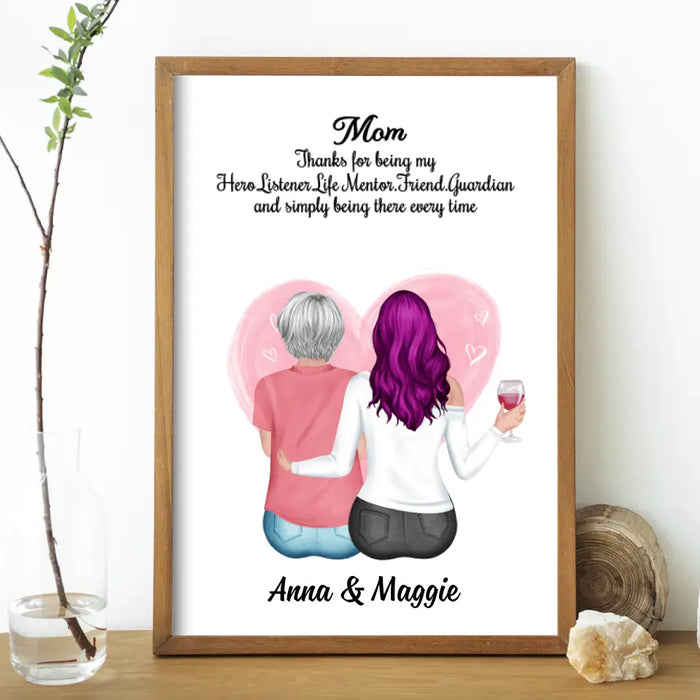 First My Mother, Forever My Friend - Personalized Gifts Custom Poster for Mom