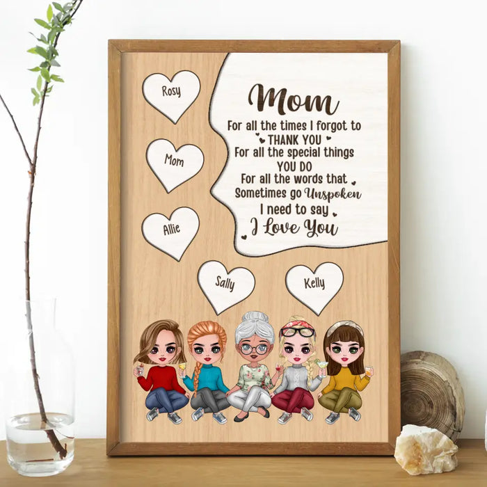 Up to 4 Daughters Mom for All the Times I Forgot - Personalized Gifts Custom Poster for Daughter for Mom