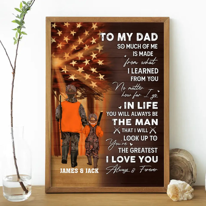 To My Dad from Son - Personalized Gifts Custom Hunting Poster for Dad, Hunting Lovers