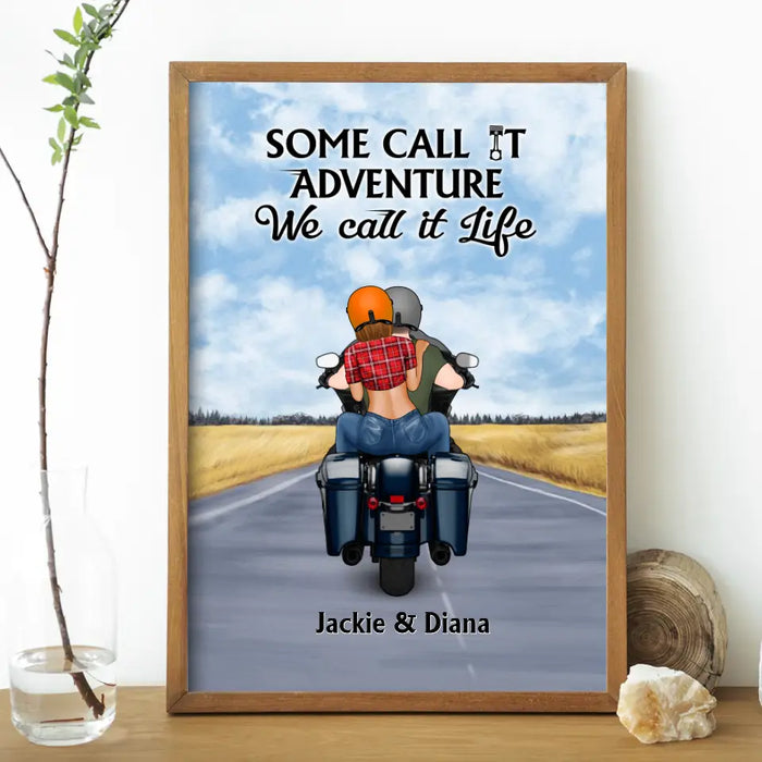 Some Call It Adventure We Call It Life - Personalized Poster For Motorcycle Couples, Bikers