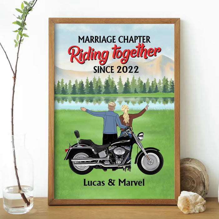 Marriage Chapter Riding Together Since - Personalized Poster for Couple, Motorcycle Lovers