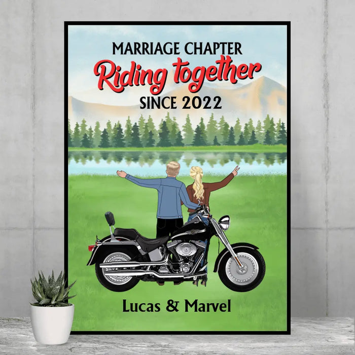 Marriage Chapter Riding Together Since - Personalized Poster for Couple, Motorcycle Lovers