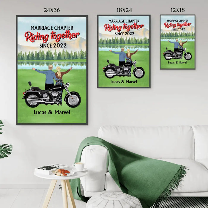 Marriage Chapter Riding Together Since - Personalized Poster for Couple, Motorcycle Lovers