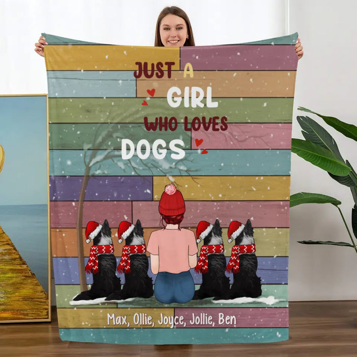 Personalized Blanket, Just A Girl Who Loves Dogs, Christmas Gift For Dog Lovers