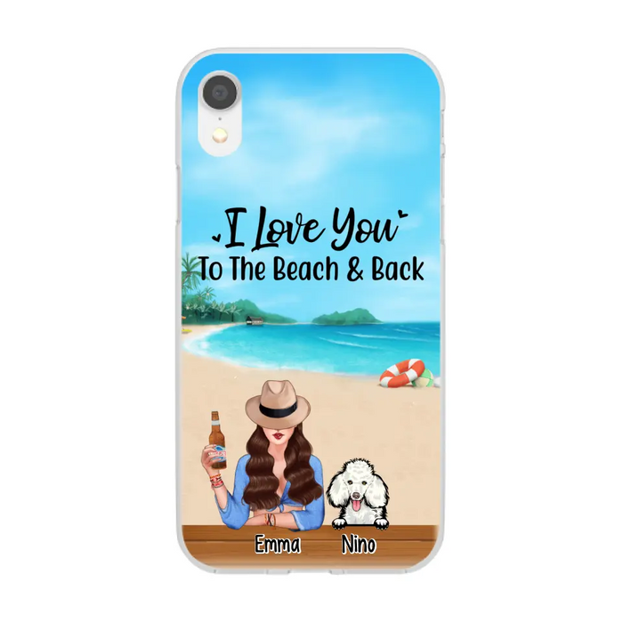 Personalized Phone Case, A Girl And Peeking Dogs - Summer Partner Gift, Gift For Beach Lovers And Dog Lovers