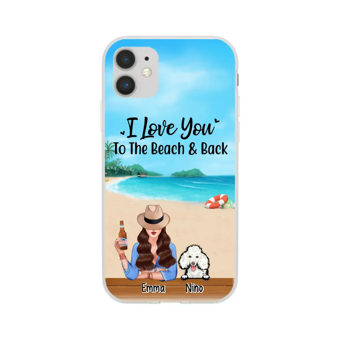 Personalized Phone Case, A Girl And Peeking Dogs - Summer Partner Gift, Gift For Beach Lovers And Dog Lovers