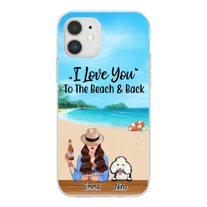 Personalized Phone Case, A Girl And Peeking Dogs - Summer Partner Gift, Gift For Beach Lovers And Dog Lovers