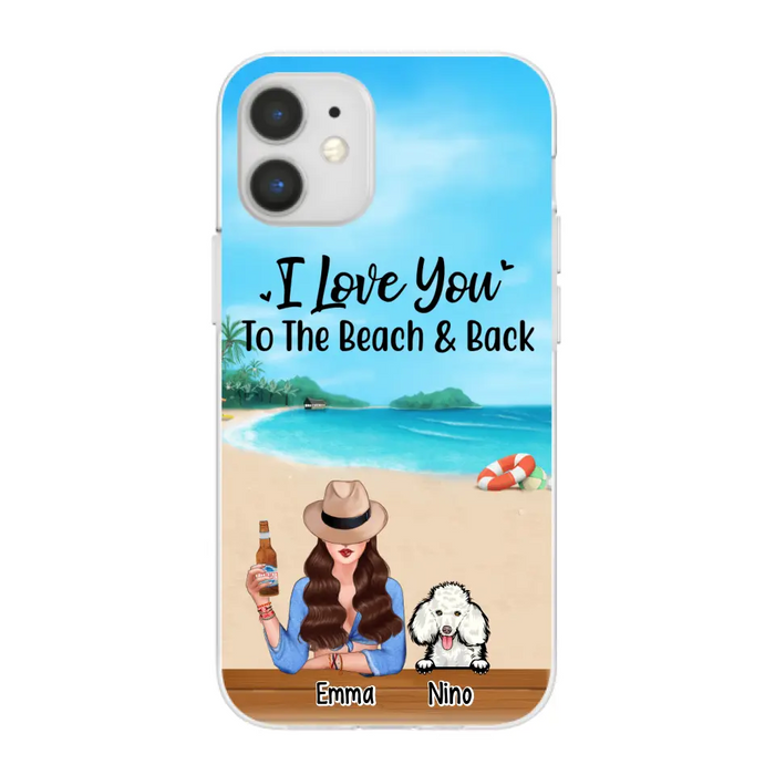 Personalized Phone Case, A Girl And Peeking Dogs - Summer Partner Gift, Gift For Beach Lovers And Dog Lovers