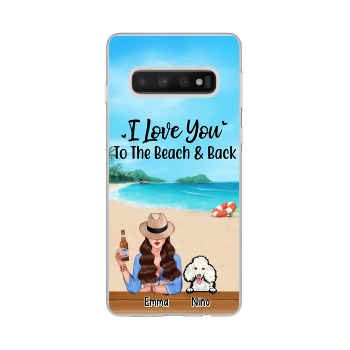 Personalized Phone Case, A Girl And Peeking Dogs - Summer Partner Gift, Gift For Beach Lovers And Dog Lovers