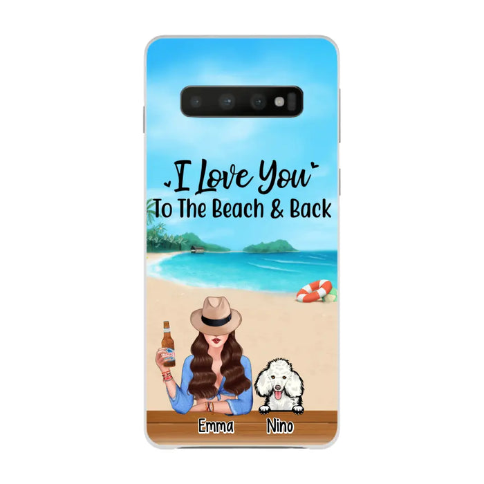 Personalized Phone Case, A Girl And Peeking Dogs - Summer Partner Gift, Gift For Beach Lovers And Dog Lovers