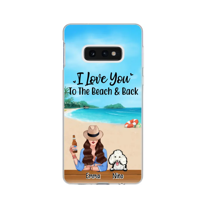 Personalized Phone Case, A Girl And Peeking Dogs - Summer Partner Gift, Gift For Beach Lovers And Dog Lovers