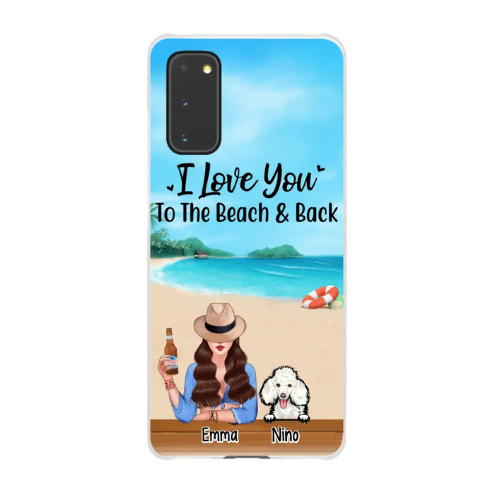 Personalized Phone Case, A Girl And Peeking Dogs - Summer Partner Gift, Gift For Beach Lovers And Dog Lovers