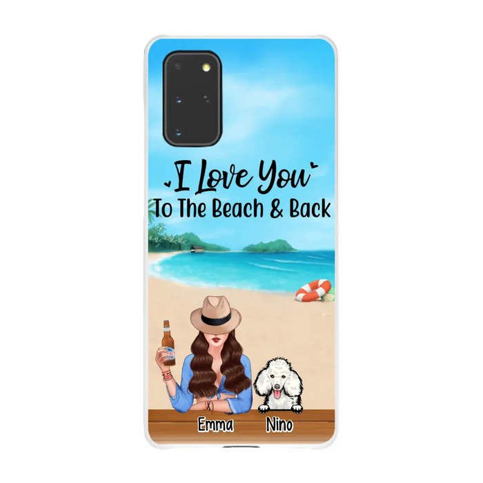 Personalized Phone Case, A Girl And Peeking Dogs - Summer Partner Gift, Gift For Beach Lovers And Dog Lovers