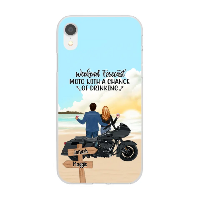 No Road Is Too Long When We Are Riding Together - Personalized Phone Case For Couples, Motorcycle Lovers