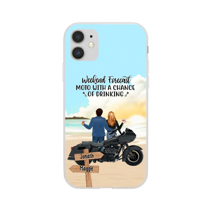 No Road Is Too Long When We Are Riding Together - Personalized Phone Case For Couples, Motorcycle Lovers