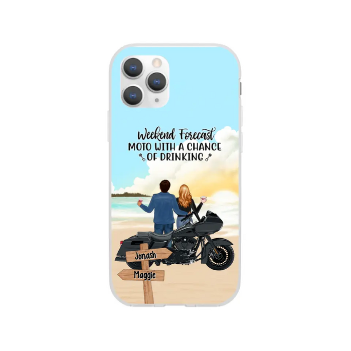 No Road Is Too Long When We Are Riding Together - Personalized Phone Case For Couples, Motorcycle Lovers