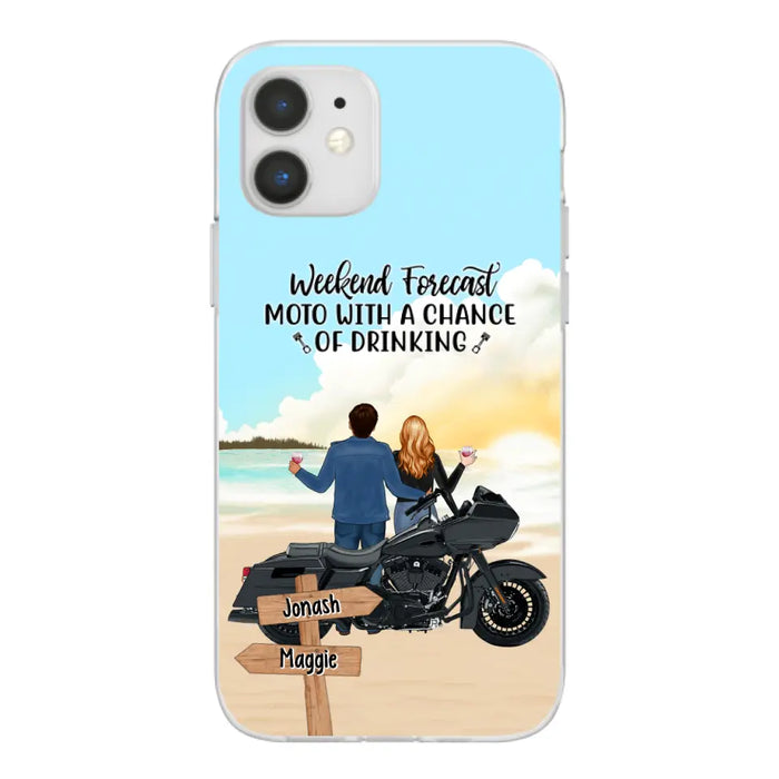 No Road Is Too Long When We Are Riding Together - Personalized Phone Case For Couples, Motorcycle Lovers