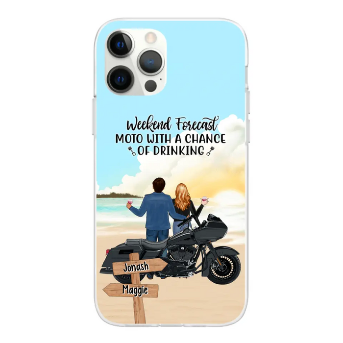 No Road Is Too Long When We Are Riding Together - Personalized Phone Case For Couples, Motorcycle Lovers