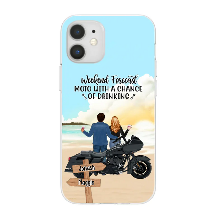 No Road Is Too Long When We Are Riding Together - Personalized Phone Case For Couples, Motorcycle Lovers