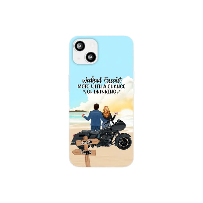 No Road Is Too Long When We Are Riding Together - Personalized Phone Case For Couples, Motorcycle Lovers