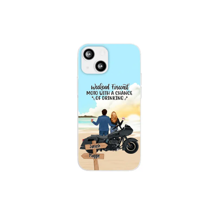 No Road Is Too Long When We Are Riding Together - Personalized Phone Case For Couples, Motorcycle Lovers