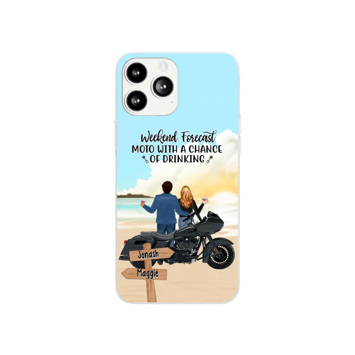 No Road Is Too Long When We Are Riding Together - Personalized Phone Case For Couples, Motorcycle Lovers