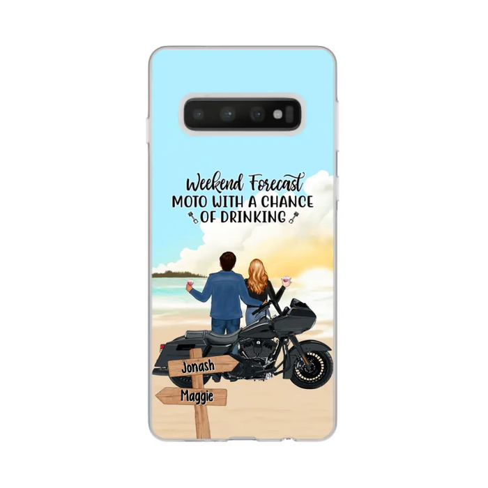 No Road Is Too Long When We Are Riding Together - Personalized Phone Case For Couples, Motorcycle Lovers