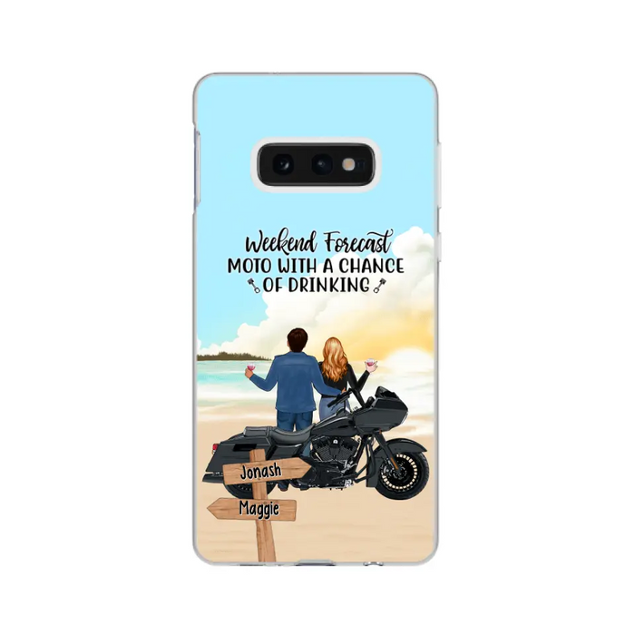 No Road Is Too Long When We Are Riding Together - Personalized Phone Case For Couples, Motorcycle Lovers